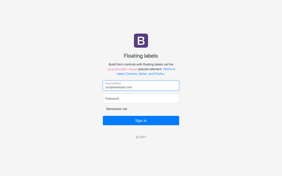 Floating labels bootstrap 4