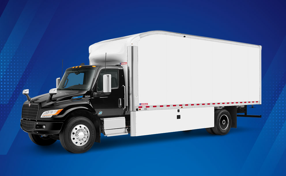 Morgan Refrigerated Truck Body on All-Electric Powered International eMV Chassis with All-Electric Thermal King Refrigeration Unit