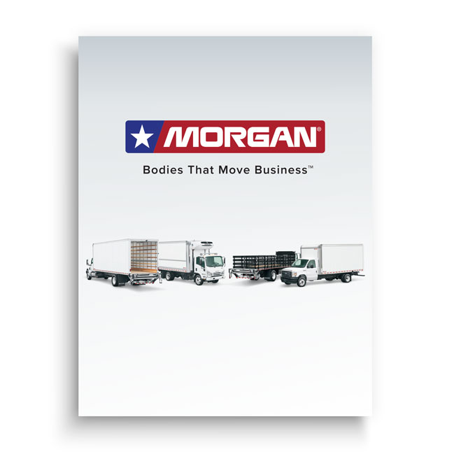 Morgan Truck Body corporate brochure cover featuring multiple commercial truck bodies