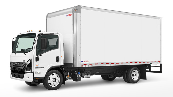 Morgan truck body front 3/4 view showing the MorganBond rivetless technology.