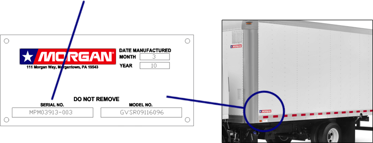 Morgan Truck Body truck body legacy serial number plate location on truck