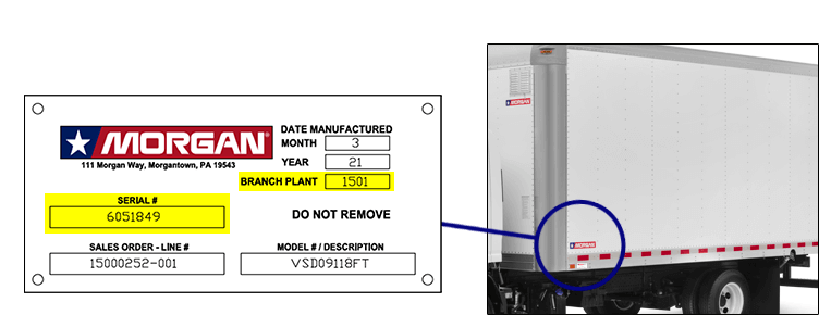 Morgan Truck Body truck body serial number plate location on truck